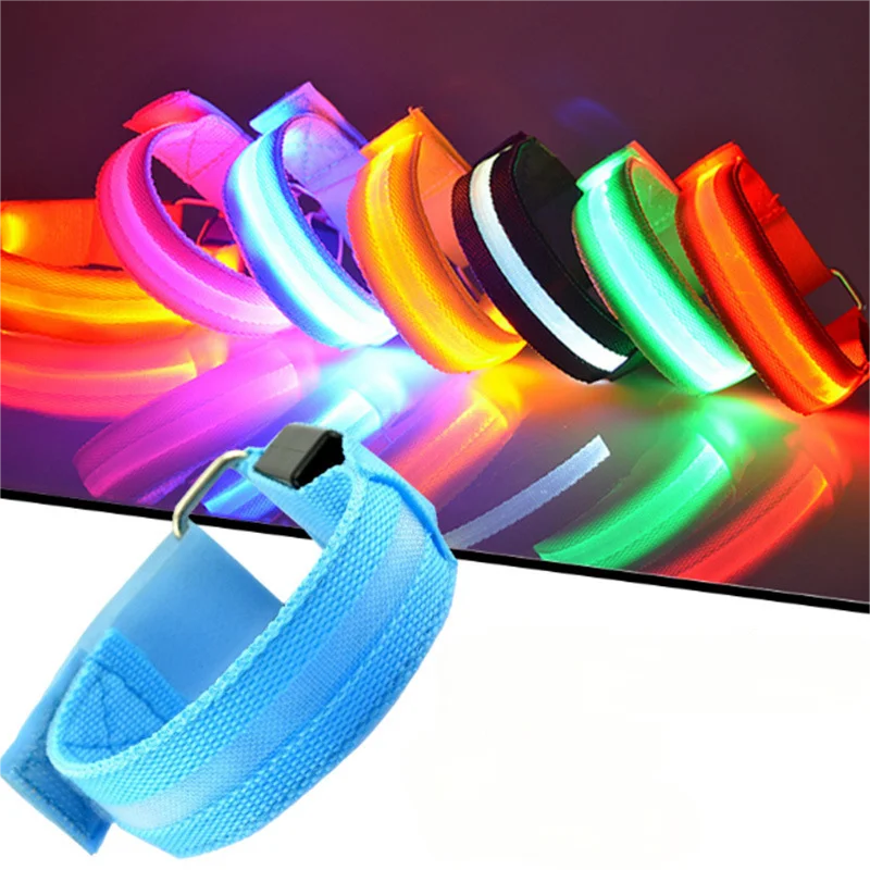 Night Running Armband LED Light Outdoor Sports USB Rechargeable Safety Belt Arm Leg Warning Wristband Cycling Bike Bicycle Light