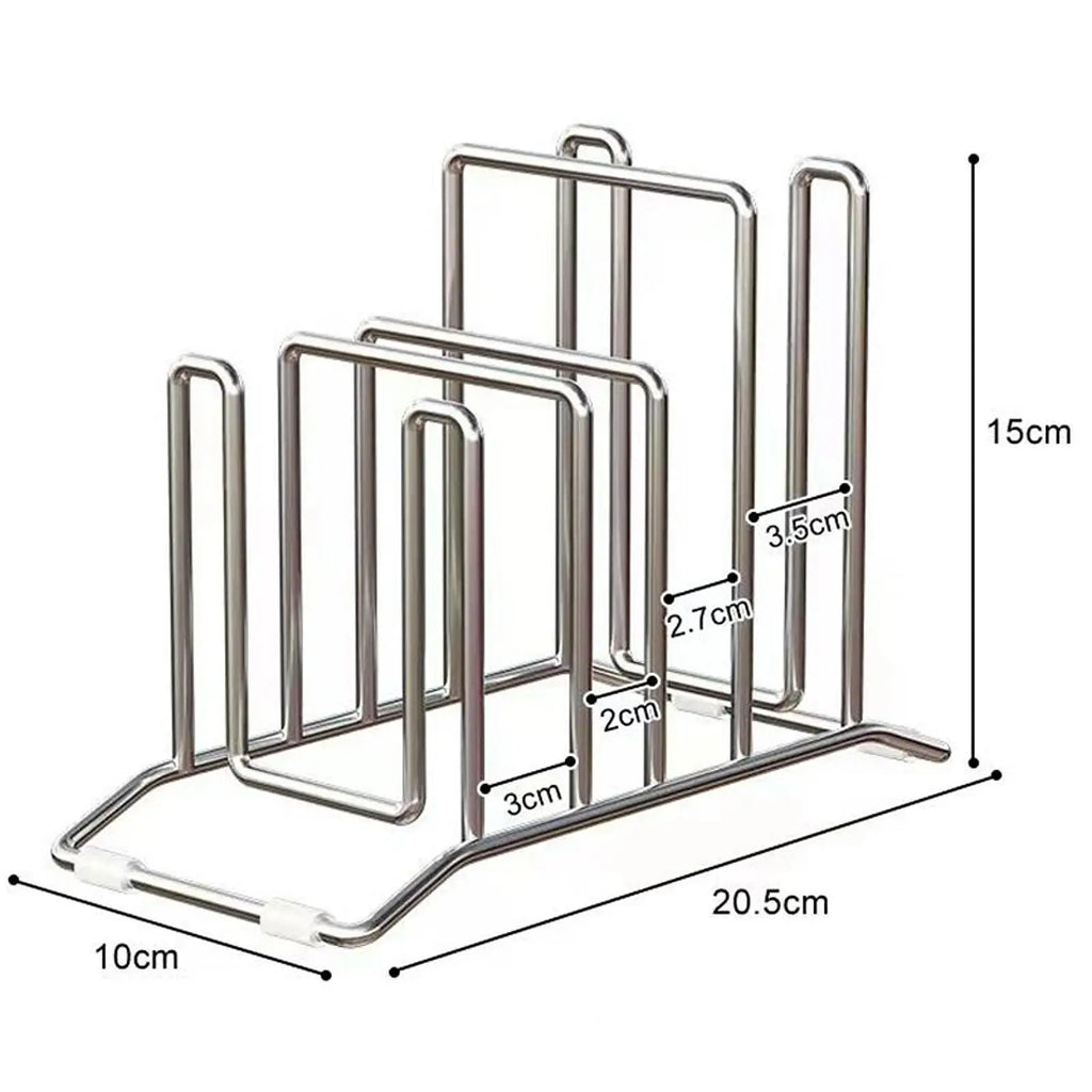 Stainless Steel Pot Lid Storage Rack Multifunction Cutting Board Kitchen Placement Rack Pot Utensils For Household Kitchen Rack