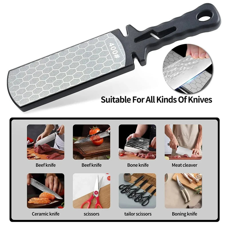 5 In 1 Knife Sharpener Diamond Bars 400/1000 Multi-Tool Kitchen Knives Tungsten Steel Ceramic Grinding Double-Sided Whetstone