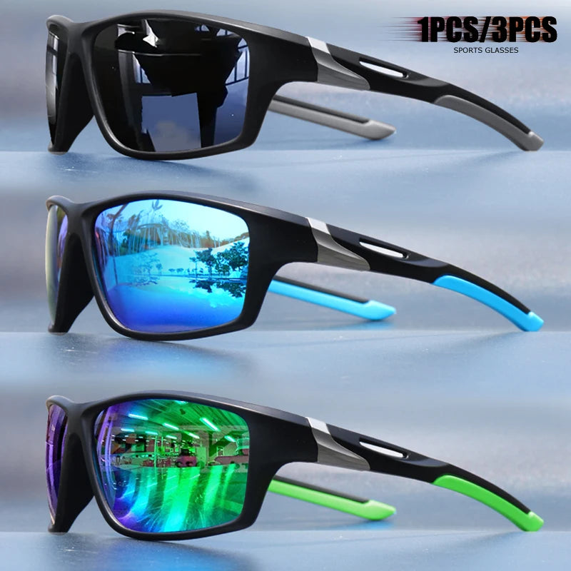 1pcs/3pcs Square Sports Sunglasses for Men - Polarized Lens for Fishing/Driving/Travel, Durable Matte Frame, HD Coating UV400