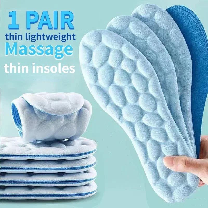 4D Sports Massage Insoles for Adults High Elastic Soft Deodorization Massage Running Football Orthopedic Shoe Pads Unisex