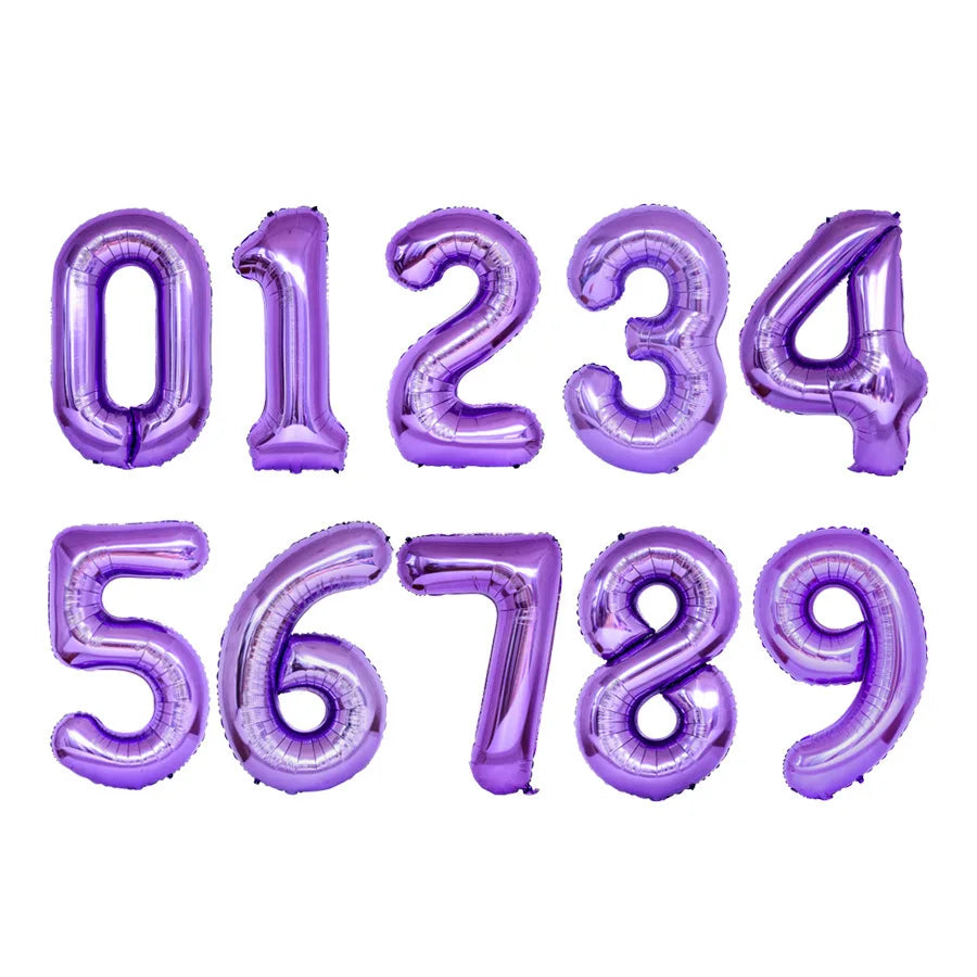 32 Inch Large Number Balloons 0-9 - Multicolor Birthday Decorations, Helium Supported, Party Supplies for Birthday Anniversary C