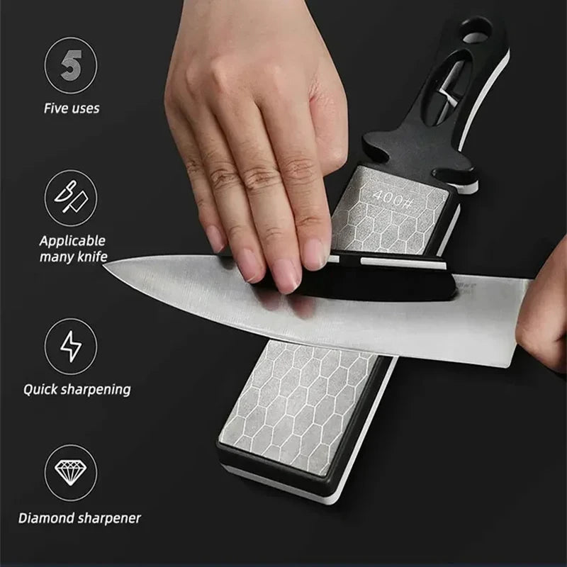 5 In 1 Knife Sharpener Diamond Bars 400/1000 Multi-Tool Kitchen Knives Tungsten Steel Ceramic Grinding Double-Sided Whetstone
