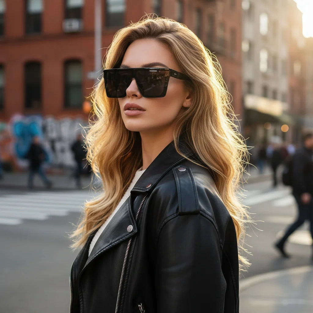 European And American Style Large Frame Integrated Sunglasses Ins Street Shooting Sunscreen Sunglasses For Men And Women 1914