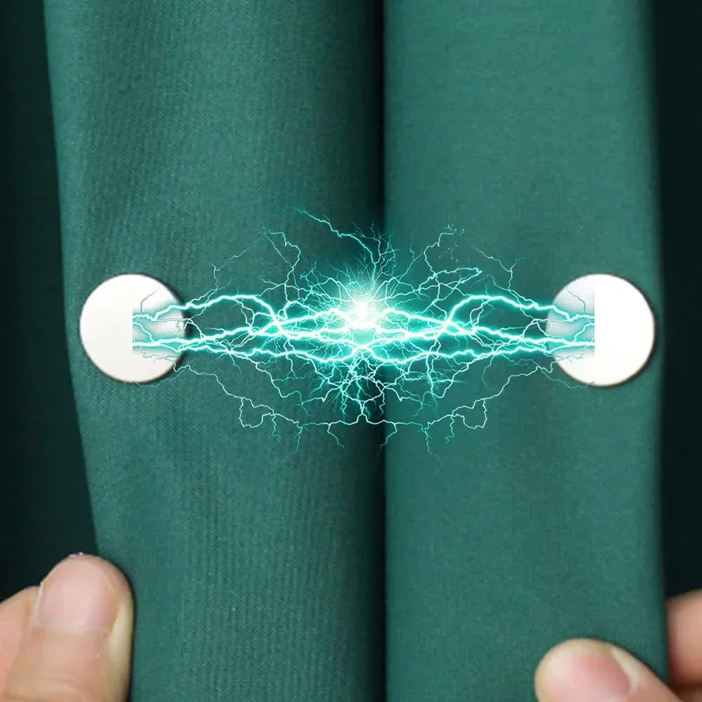 4/8 pack of magnetic curtain buttons, detachable curtain clips, prevents light leakage, and allows for curtain adjustment.