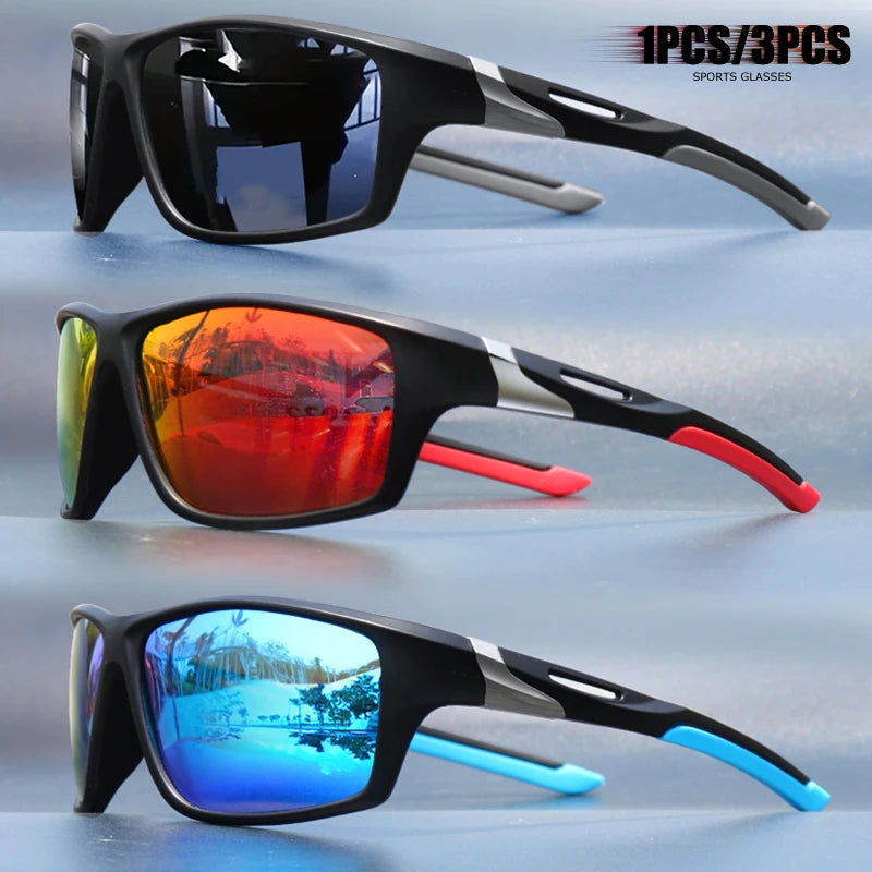 1pcs/3pcs Square Sports Sunglasses for Men - Polarized Lens for Fishing/Driving/Travel, Durable Matte Frame, HD Coating UV400