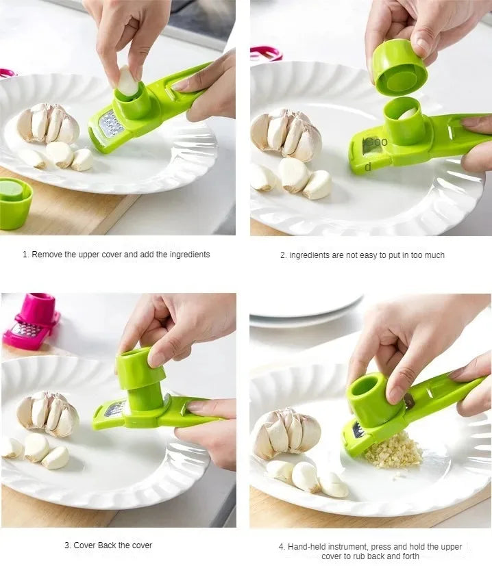 1 Pack Manual Mini Garlic Grinder Creative Garlic Press Garlic Mash Tool Portable Kitchen Gadgets for Home Cooking