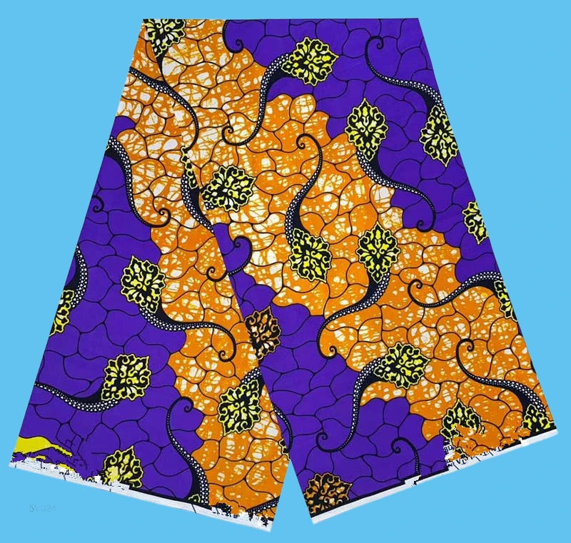 Ankara Fabric African Real Wax Print Cotton 100% New Design 2024 Tissus Wax Africain Patchwork Fabric For Dress 6yard Sales Soft