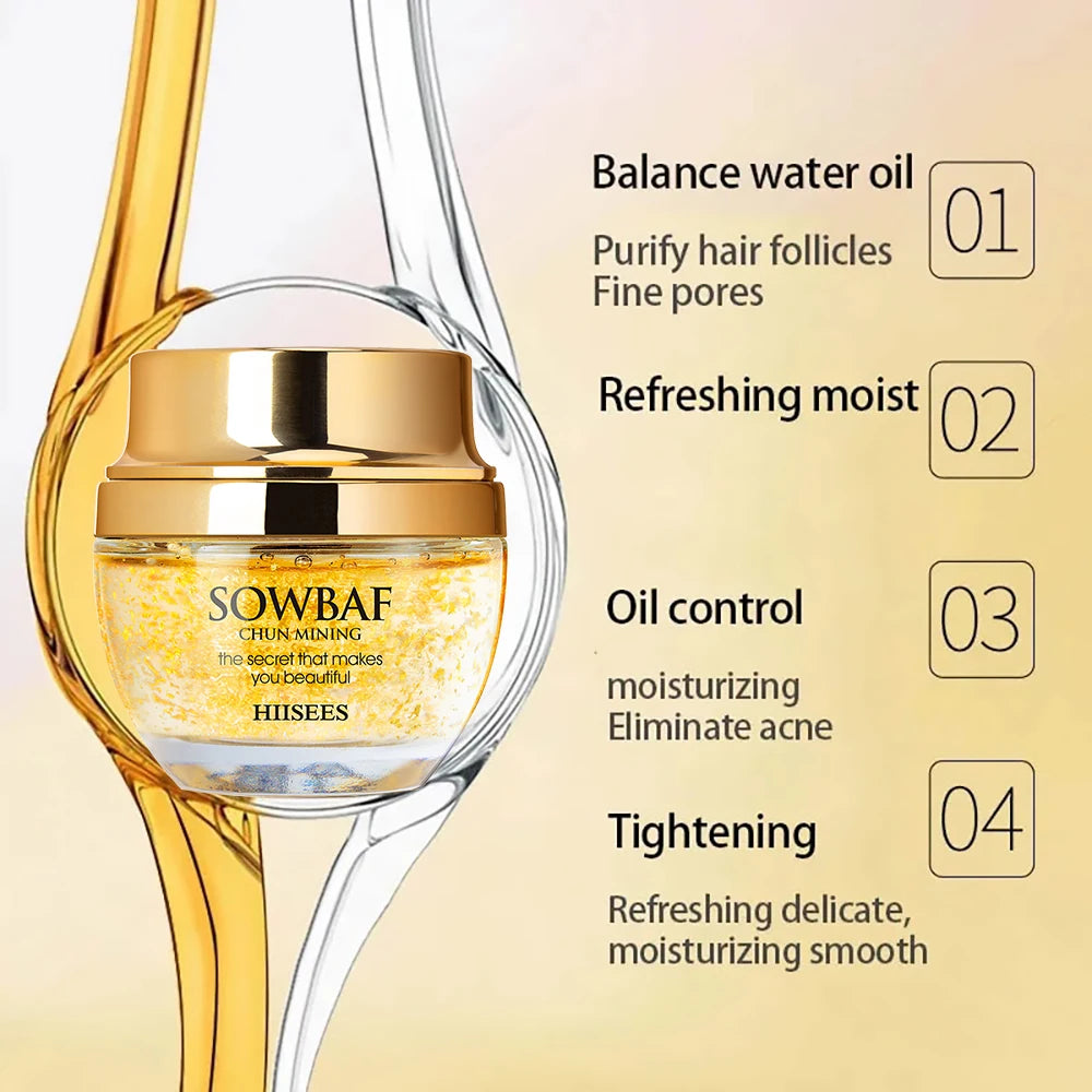 24K Gold Snail Collagen Face Cream Moisturizing Skincare Essential Brightening Anti- Aging Wrinkle Whitening Face Skin Care 50ml