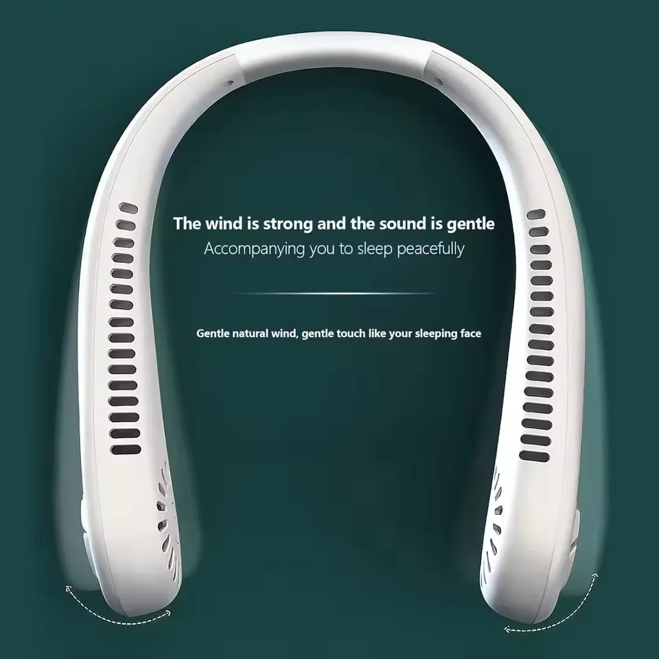 Hanging Neck Fan Portable USB Charging Mini Neck Hanging Fan Vaneless Air Cooler Outdoor Silent Multi Functional Sports Fan