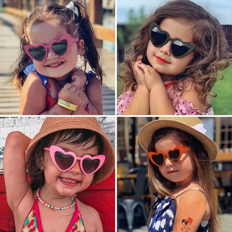 UV400 Protection Kids Heart Sunglasses 2026 New 7 Colors Cute For Girls Boys Toddler Outdoor Travel Daily Gift Shades Accessorie