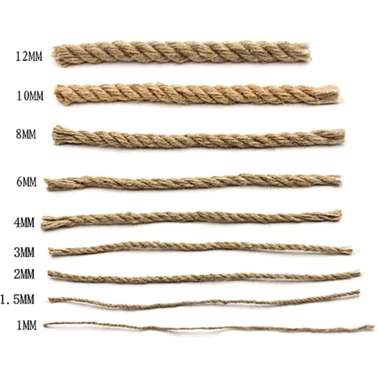 100M 4/5/6mm DIY Cat Scratching Post Natural Cordage Twisted Sisal Rope Fun Pet Toys For Pet Cat Scratching Post Claw Care Toy