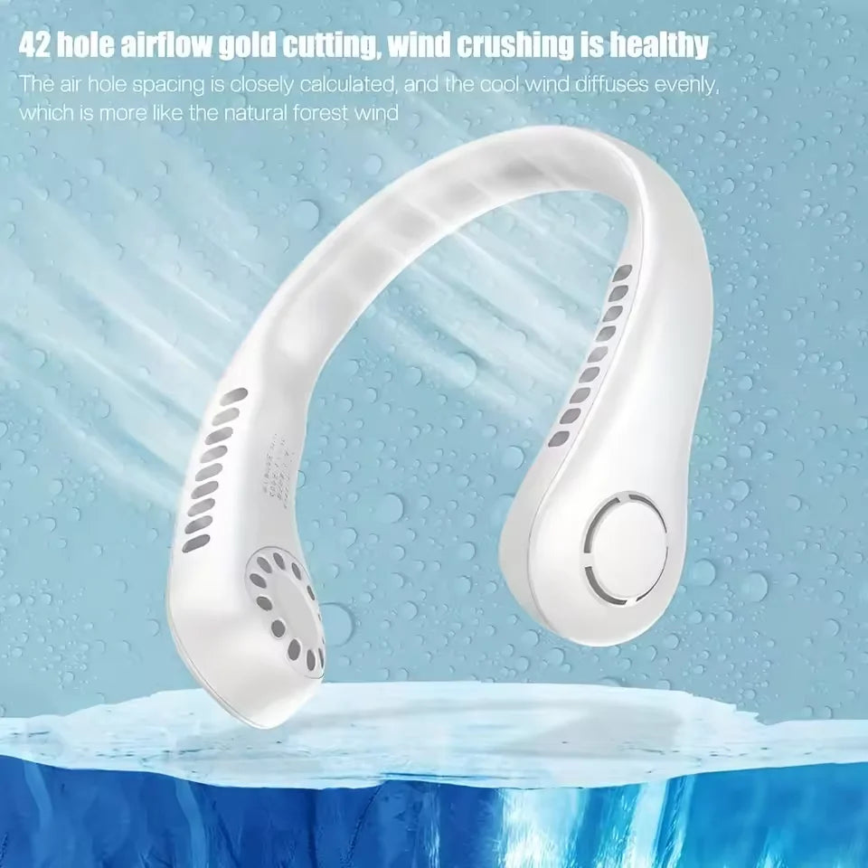 Hanging Neck Fan Portable USB Charging Mini Neck Hanging Fan Vaneless Air Cooler Outdoor Silent Multi Functional Sports Fan