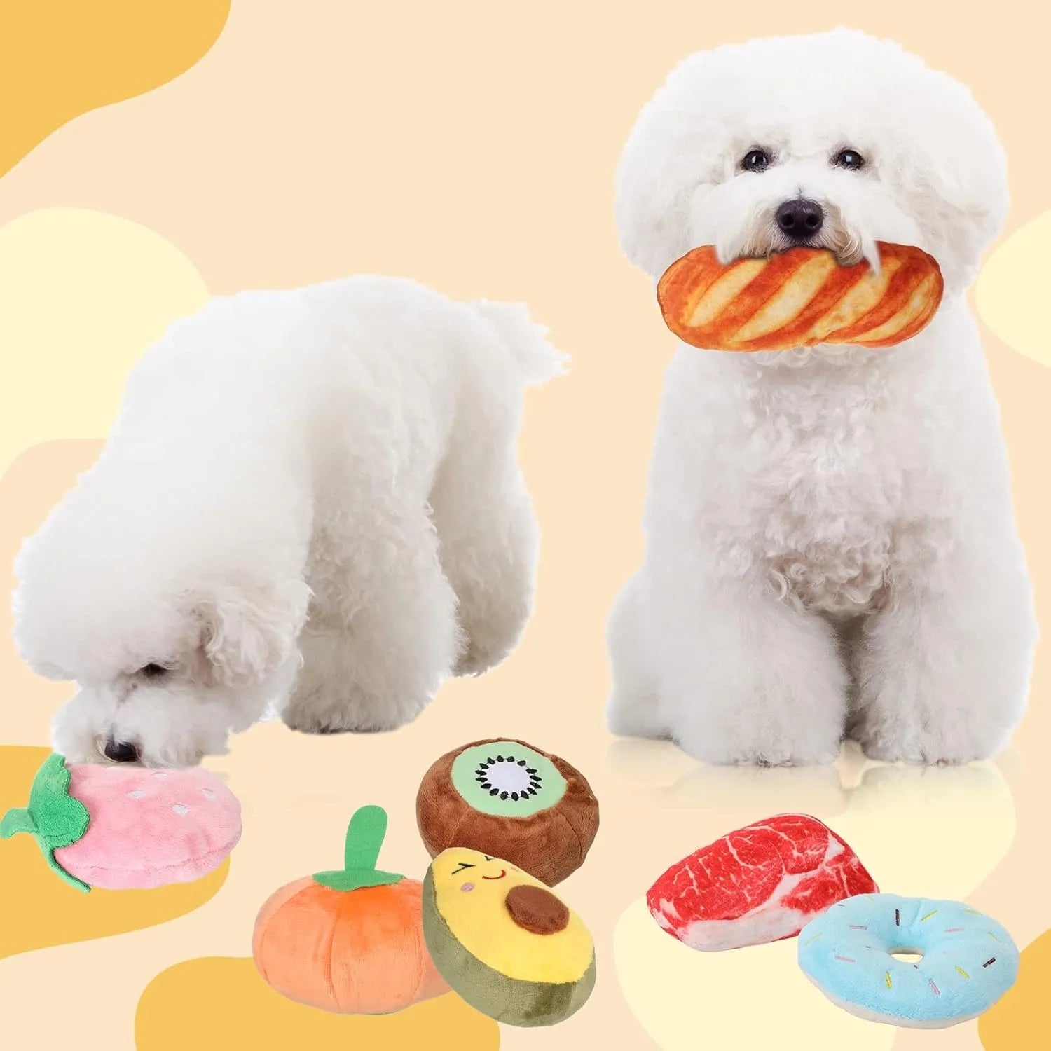 100Pcs Squeaky Toys Bulk for Small Puppy Dog Stuffed Plush Chew Toys Small Medium Dogs PET Toys with Squeakers for Puppies