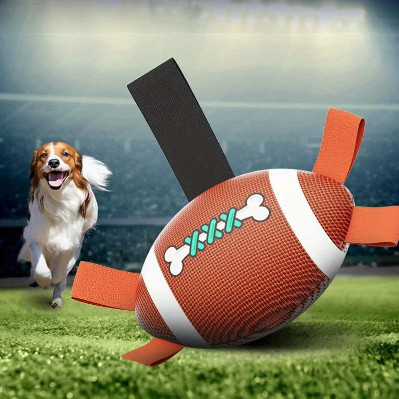 Durable Rubber Dog Soccer Ball - Suitable for all breeds of interactive indoor/outdoor pet toys, with patterned bone design