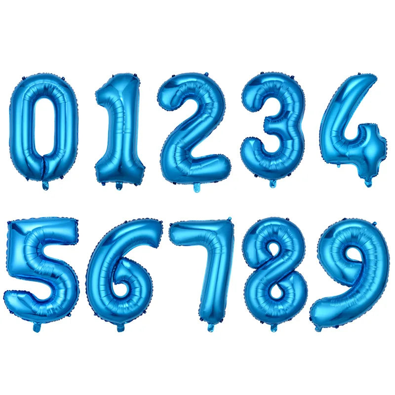 32 Inch Large Number Balloons 0-9 - Multicolor Birthday Decorations, Helium Supported, Party Supplies for Birthday Anniversary C