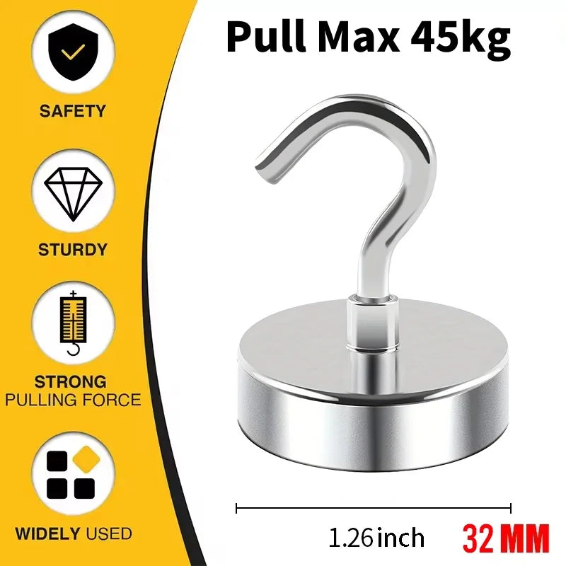 Strong Magnet Hooks for Cruise Ship, Rare Earth Magnets with Hooks for Refrigerator,Hanging,Classroom,Kitchen-4/6/8/10/12Pack
