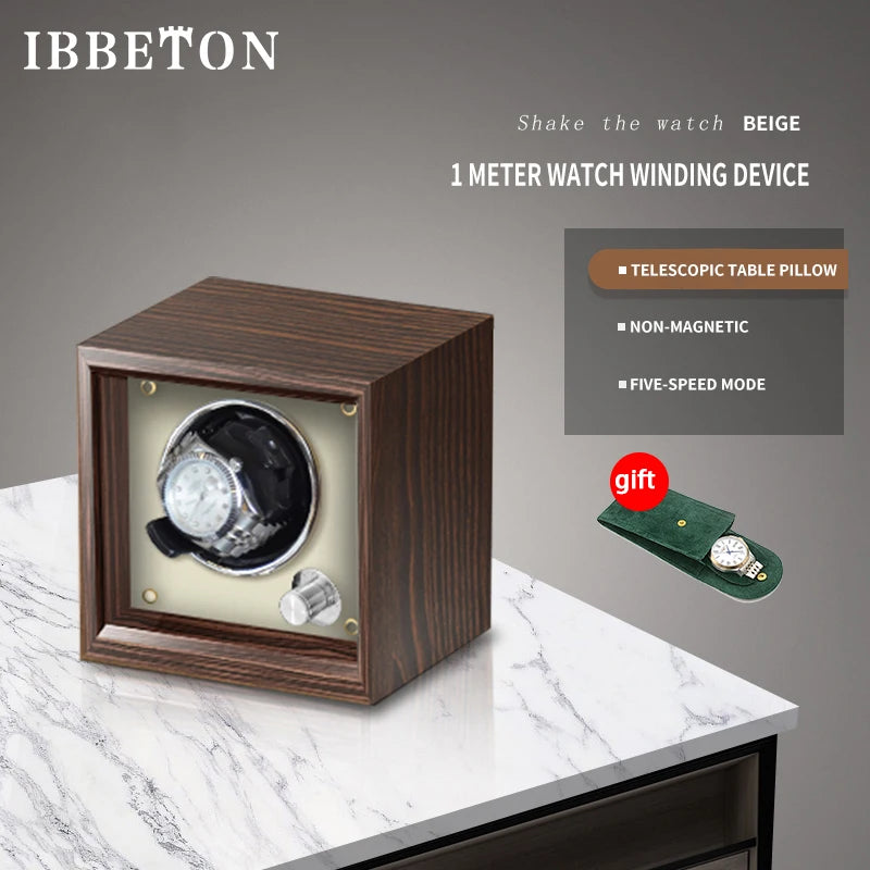 IBBETON Luxury Wood Watch Winder High-End  2 4 6 Slots Automatic Watches Box With Mabuchi Mute Motor Watch Cabinet Clock Storage