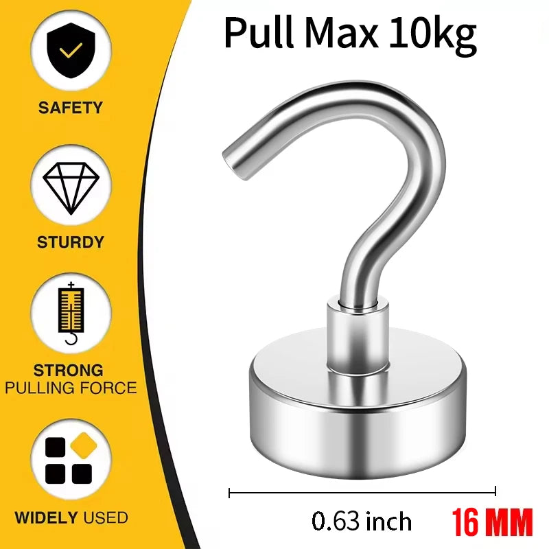 Strong Magnet Hooks for Cruise Ship, Rare Earth Magnets with Hooks for Refrigerator,Hanging,Classroom,Kitchen-4/6/8/10/12Pack