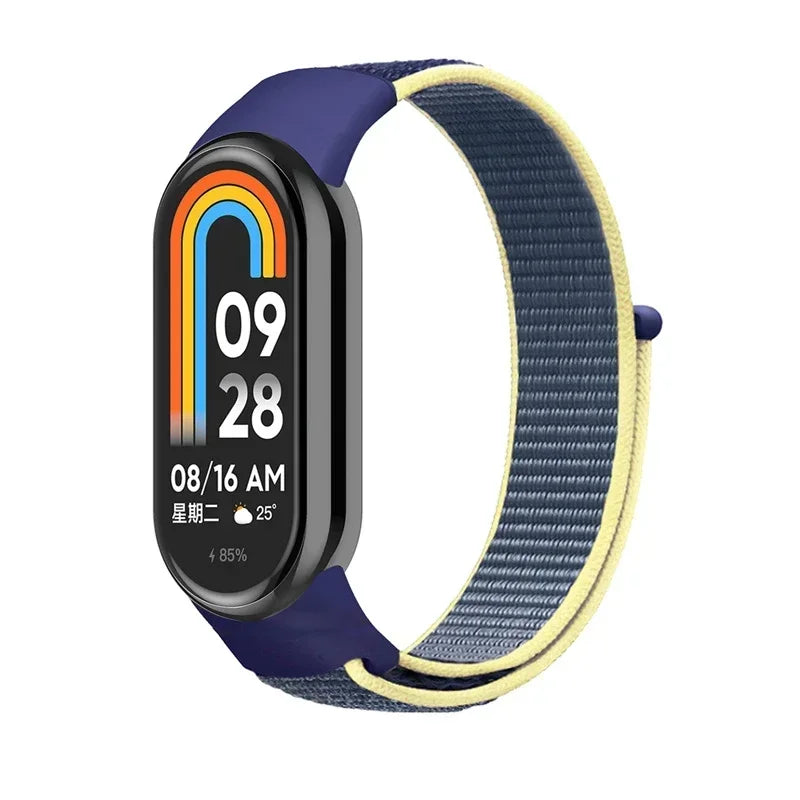 Nylon Loop Sports Strap for Xiaomi Mi Band 9 NFC SmartWatch Wristband Replacement Correa Mi band 9-8 Bracelet Belt Accessories
