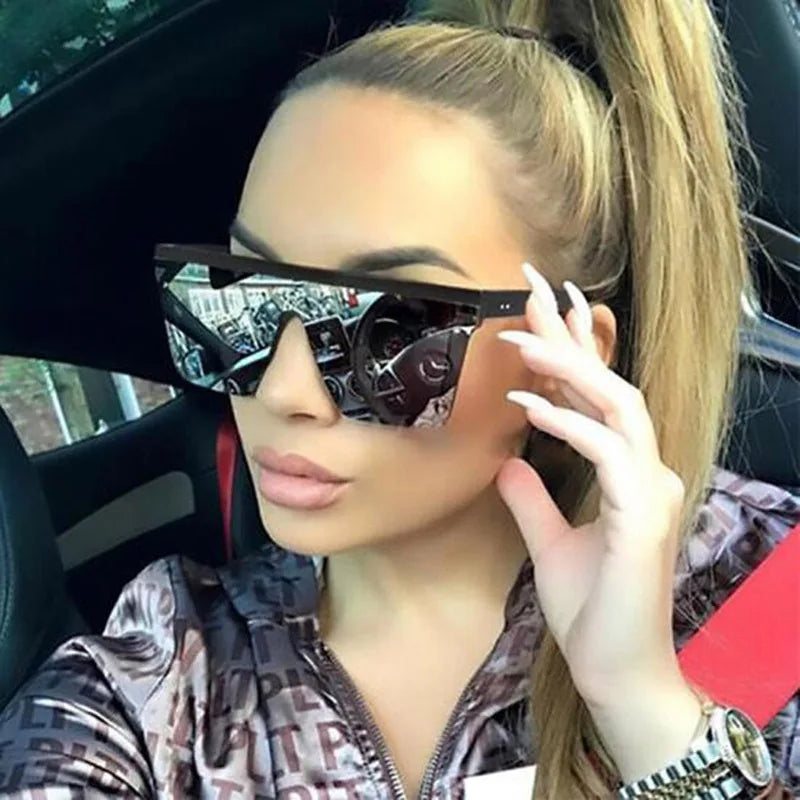 European And American Style Large Frame Integrated Sunglasses Ins Street Shooting Sunscreen Sunglasses For Men And Women 1914