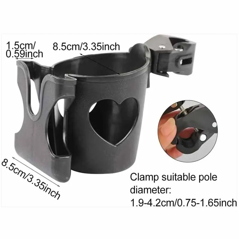 2-in-1 Baby Stroller Cup Holder Phone Holder Multifunctional Universal Infant Bottle Holder Stroller Accessories Cup Holder
