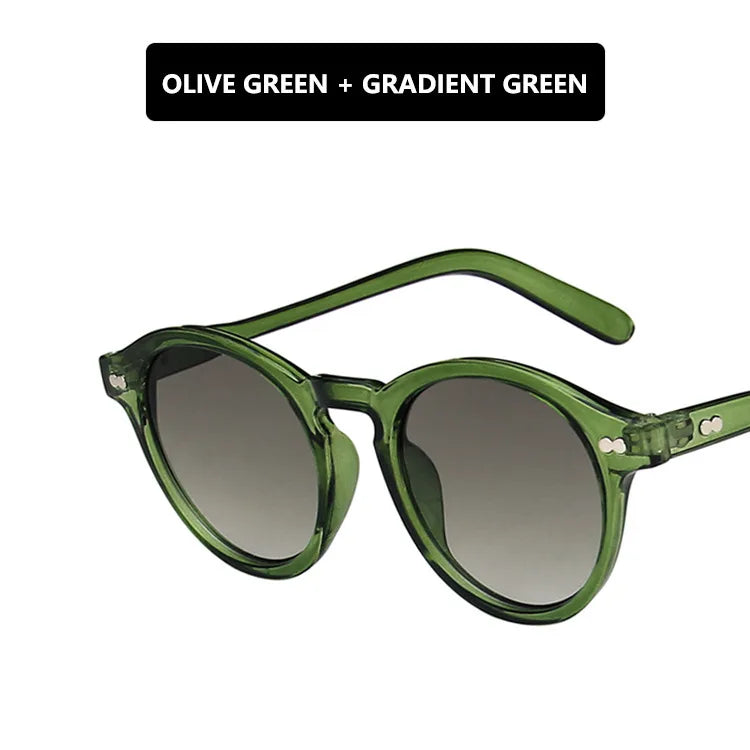 Retro Fashion Sunglasses for Men Women Vintage Small Round Frame Sun Glasses Yellow Lens UV400 Goggles Shades Eyewear