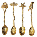 Creative Retro Hotel Family Dessert Coffee Spoon Ice Cream Tools Creative Royal Style Flatware Metal Spoon Kitchen Accessories