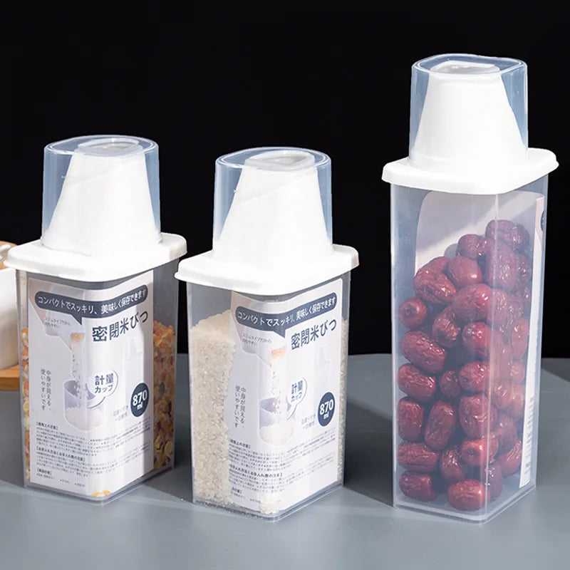 Kitchen Food Container Sealed Crisper Grains Tank Storage Kitchen Sorting Rice Storage Box Container Bottles and Jars