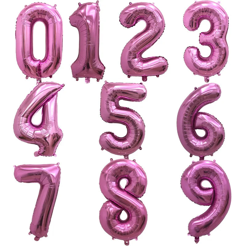 32 Inch Large Number Balloons 0-9 - Multicolor Birthday Decorations, Helium Supported, Party Supplies for Birthday Anniversary C