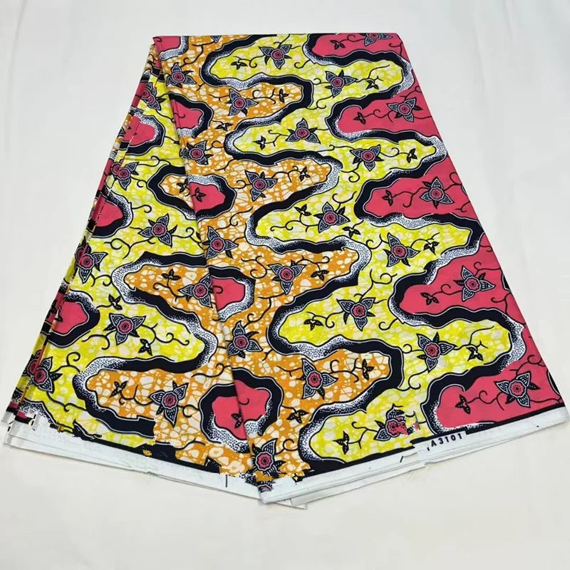 Ankara Fabric African Real Wax Print Cotton 100% New Design 2024 Tissus Wax Africain Patchwork Fabric For Dress 6yard Sales Soft