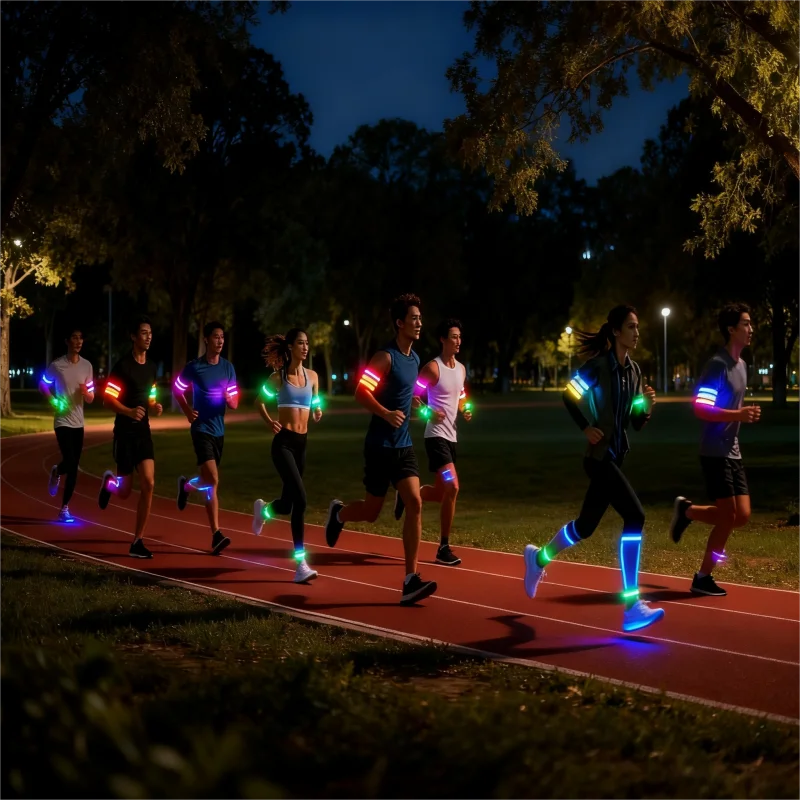 Night Running Armband LED Light Outdoor Sports USB Rechargeable Safety Belt Arm Leg Warning Wristband Cycling Bike Bicycle Light
