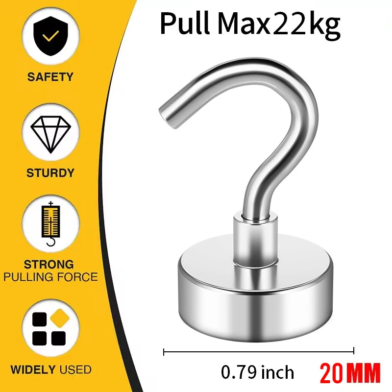 Strong Magnet Hooks for Cruise Ship, Rare Earth Magnets with Hooks for Refrigerator,Hanging,Classroom,Kitchen-4/6/8/10/12Pack