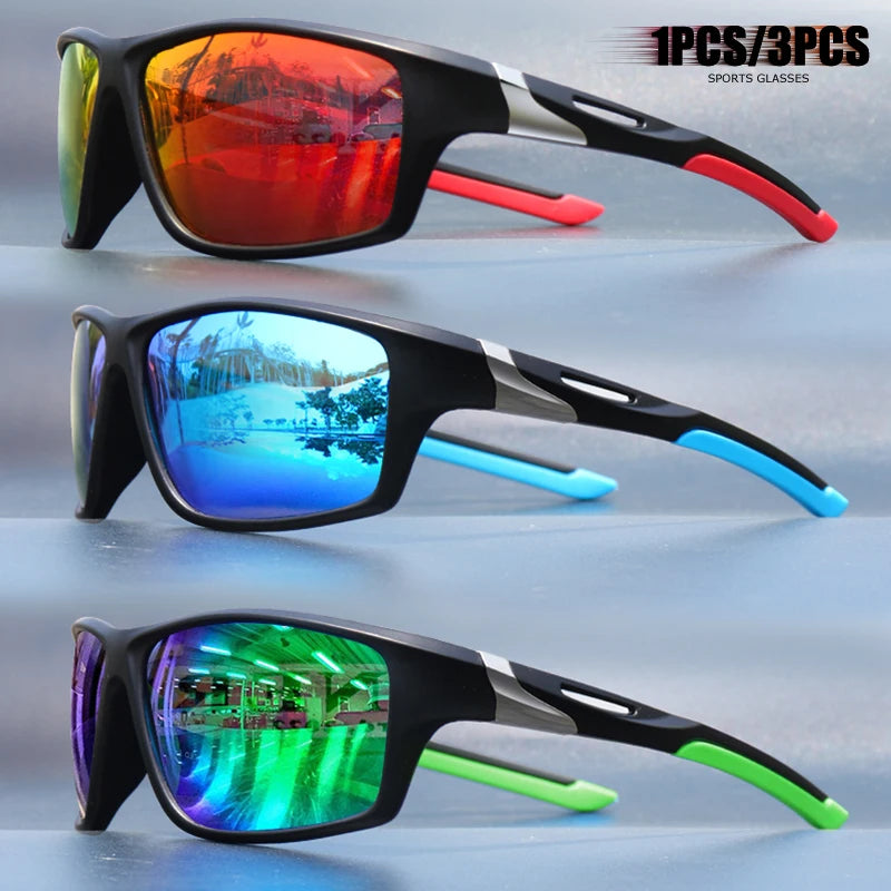 1pcs/3pcs Square Sports Sunglasses for Men - Polarized Lens for Fishing/Driving/Travel, Durable Matte Frame, HD Coating UV400
