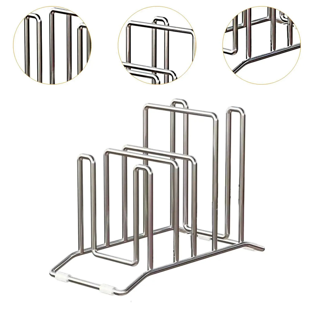 Stainless Steel Pot Lid Storage Rack Multifunction Cutting Board Kitchen Placement Rack Pot Utensils For Household Kitchen Rack