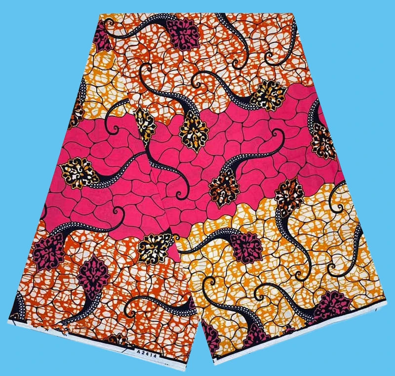 Ankara Fabric African Real Wax Print Cotton 100% New Design 2024 Tissus Wax Africain Patchwork Fabric For Dress 6yard Sales Soft