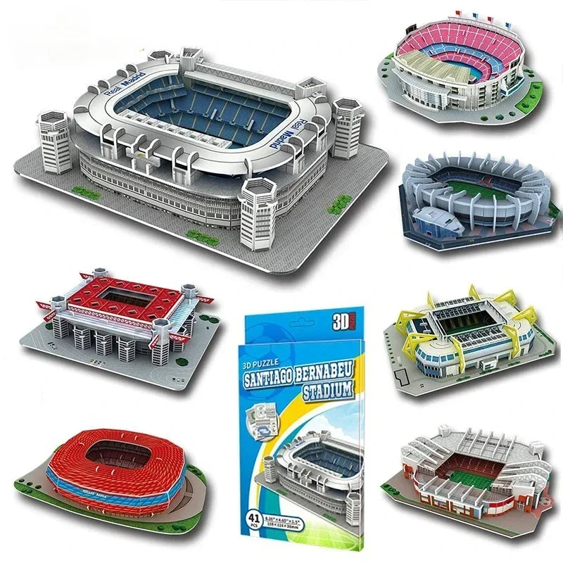 Miniature Football Field 3D DIY Puzzle World Famous Stadiums Models Football Game Peripheral Toys Fans Birthday Toys Gifts DDJ