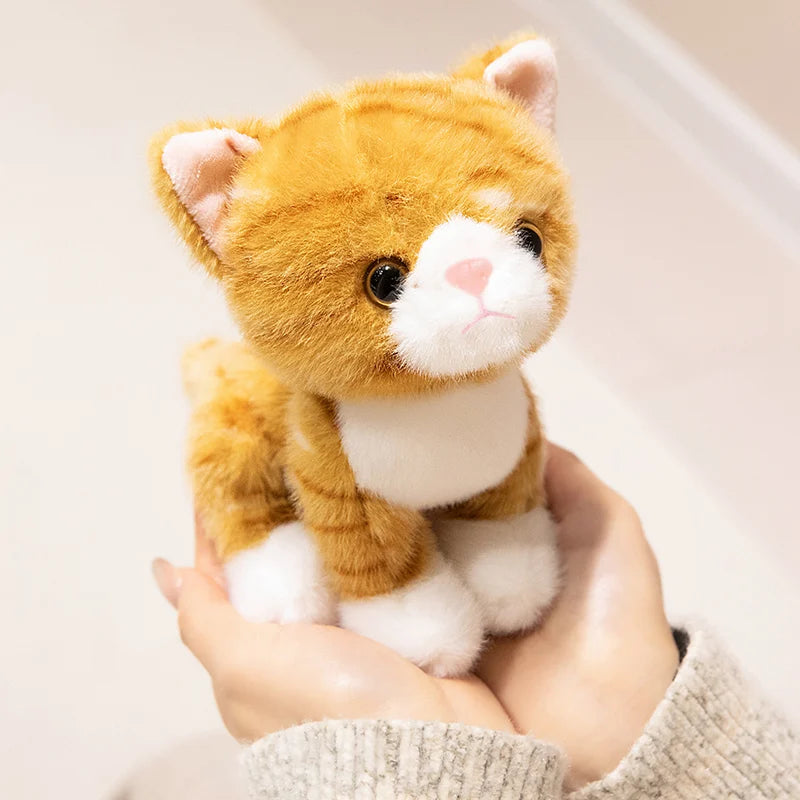 15CM Cute Simulated Cat Doll Plush Toy Stuffed Soft Animal Plush White Gray Kitten Car Pendant Keychain Kids Girls Gift Pet Toys