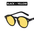 Retro Fashion Sunglasses for Men Women Vintage Small Round Frame Sun Glasses Yellow Lens UV400 Goggles Shades Eyewear