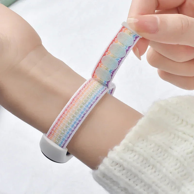 Nylon Loop Sports Strap for Xiaomi Mi Band 9 NFC SmartWatch Wristband Replacement Correa Mi band 9-8 Bracelet Belt Accessories