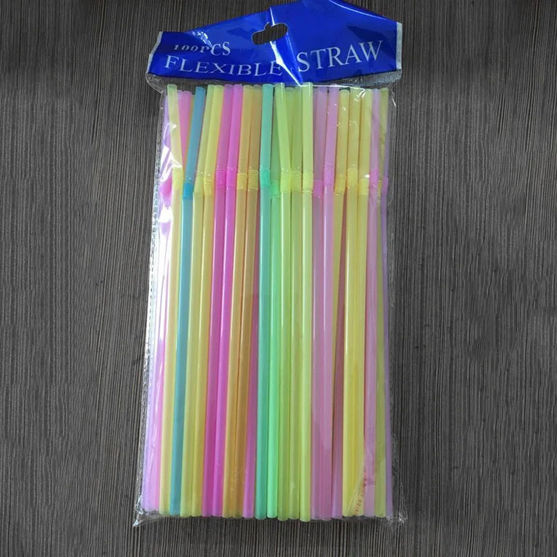 50-3000PCS Colorful & Black Drinking Kunststof Straws Bar Party Wedding Kitchen pajitas plastique Beverage Straw Wholesale
