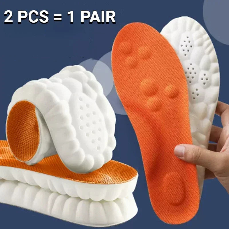 4D Sports Massage Insoles for Adults High Elastic Soft Deodorization Massage Running Football Orthopedic Shoe Pads Unisex