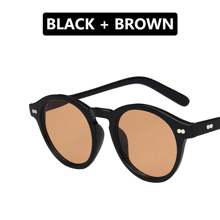 Retro Fashion Sunglasses for Men Women Vintage Small Round Frame Sun Glasses Yellow Lens UV400 Goggles Shades Eyewear
