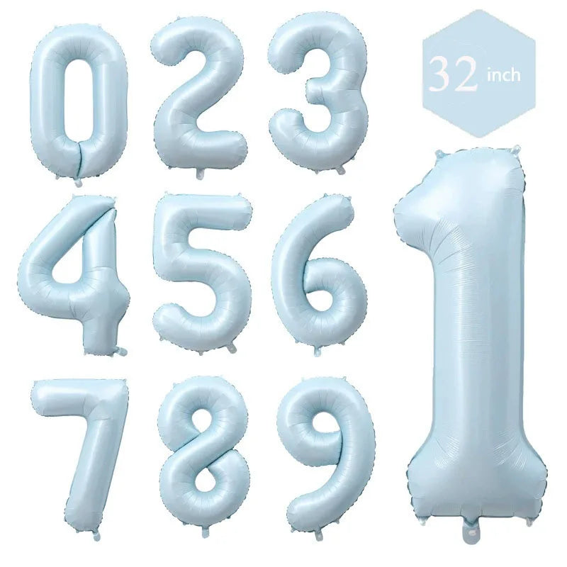 32 Inch Large Number Balloons 0-9 - Multicolor Birthday Decorations, Helium Supported, Party Supplies for Birthday Anniversary C