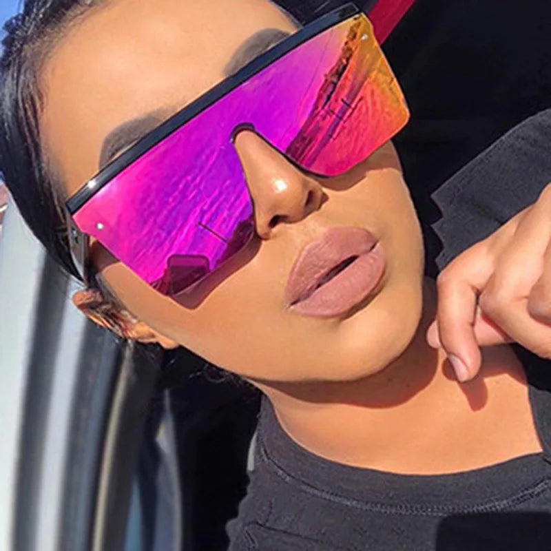 European And American Style Large Frame Integrated Sunglasses Ins Street Shooting Sunscreen Sunglasses For Men And Women 1914
