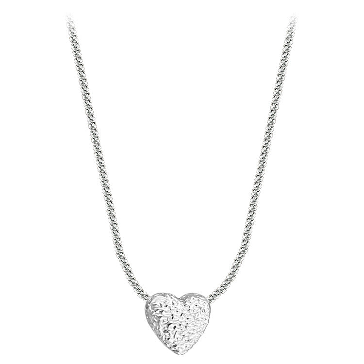 S925 Silver Plated Necklace with Heart Pendant Design